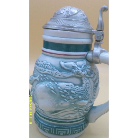 Avon 1992 Sperm Whale Stein & SPI Dolphin Bronze Figurine * Sea Ocean AB616 ff - Picture 3 of 8